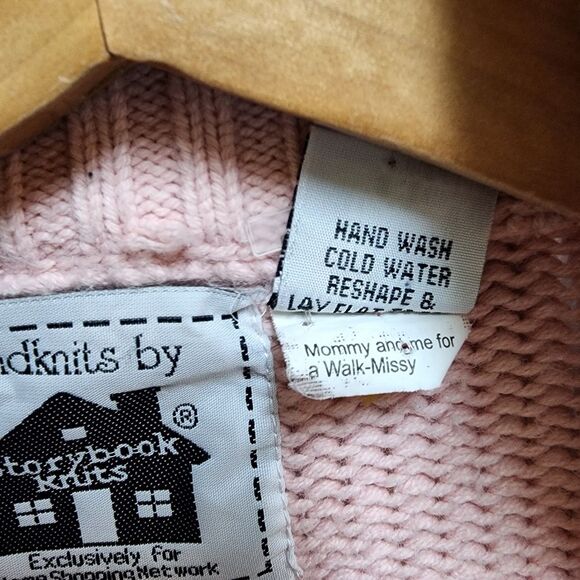 Storybook Knits Sweater Womens 2X Pink Cable Knit Cardigan Full Zip Rhinestones - Picture 13 of 14